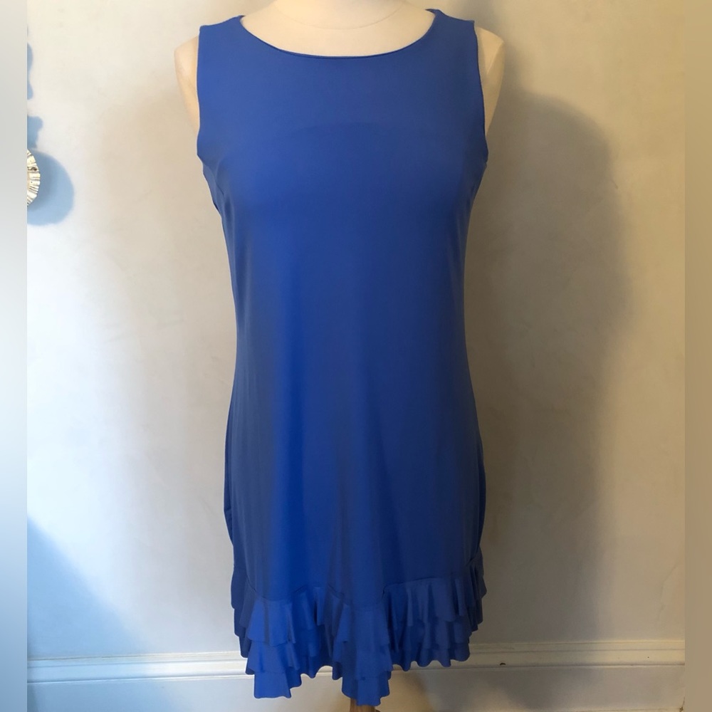 Anthony’s Resort wear Blue/Periwinkle tank w/ruffle hem dress Size Small